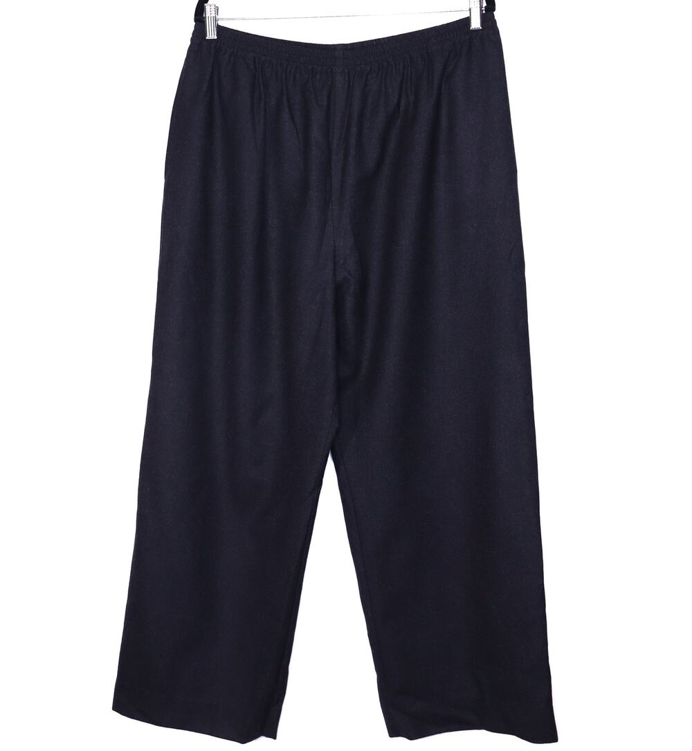 ESKANDAR Wool Wide Leg Trouser Black Lightweight Year Round Wool Womens 3/ US 16